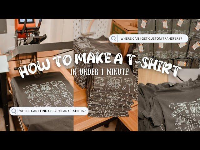 How to make a t-shirt in under 1 minute | Where to get custom screen print transfers | DIY t-shirt