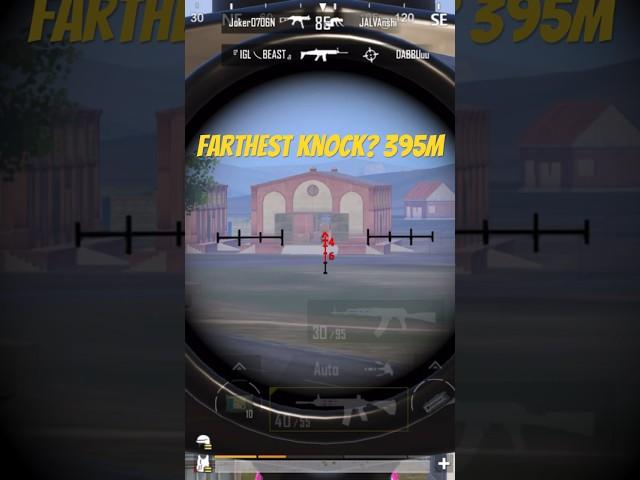 Farthest M4 knock? 395m  #pubgmobile #pubgbattlegroundsmobileindiagameplay #pubgmobileindia #bgmi