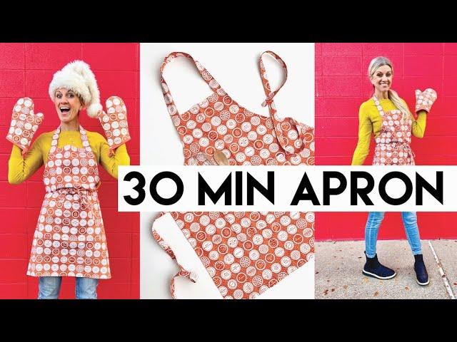 Make an EASY APRON in 30 mins, all the steps! FREE PATTERN