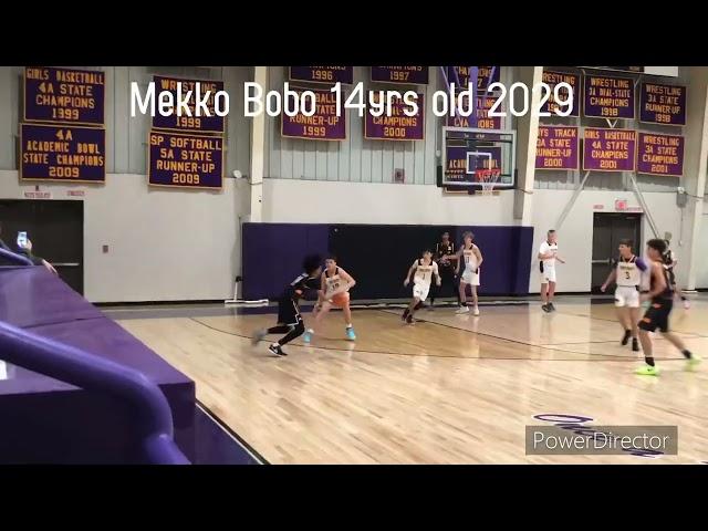 14 y/o Mekko Bobo c/o 2029’. Oklahoma City. #madehoops #ballislife #aau @mekkobobo @Vzear25