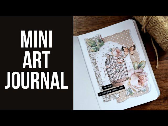 mini art journal | just paper collage with scrapbooking pads