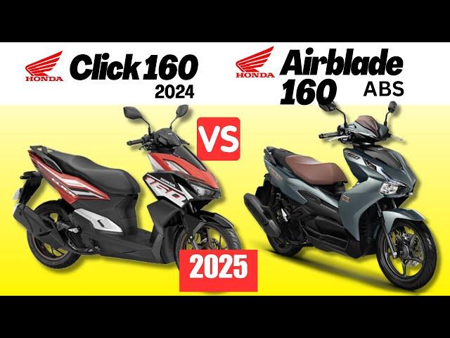 Honda Click 160 vs Honda Airblade 160 | Side by Side Comparison | Specs & Price | 2025
