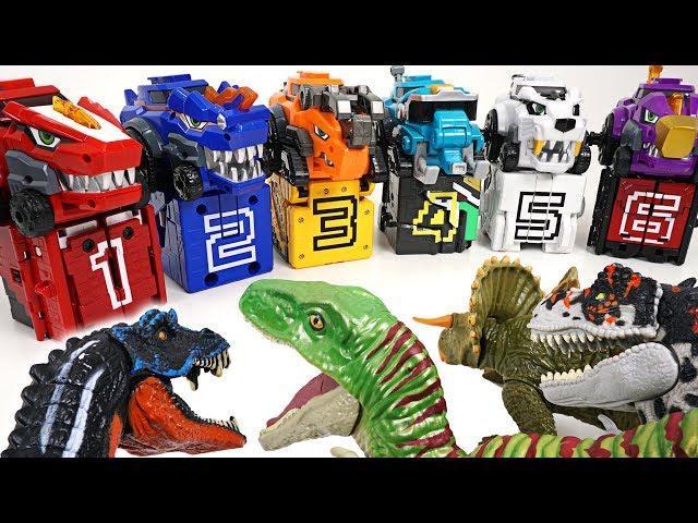 Dinosaur army appeared in Tayo town! Power Rangers and DinoCore combination attack!! - DuDuPopTOY