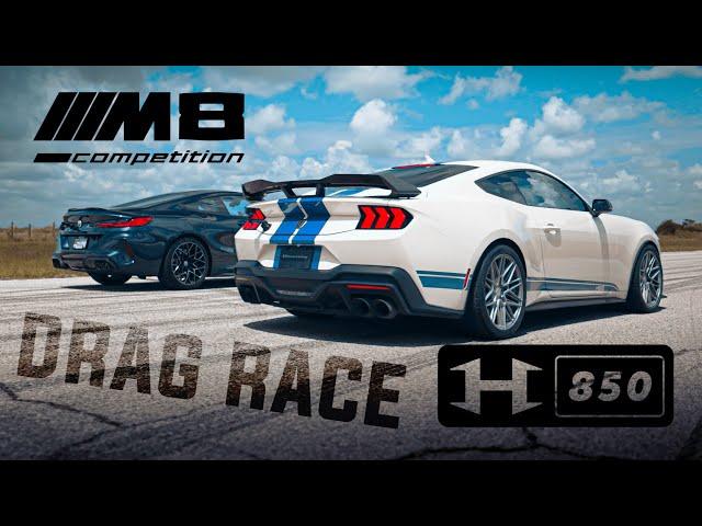 Supercharged Dark Horse Mustang vs. BMW M8 Competition | H850 Upgrade by Hennessey