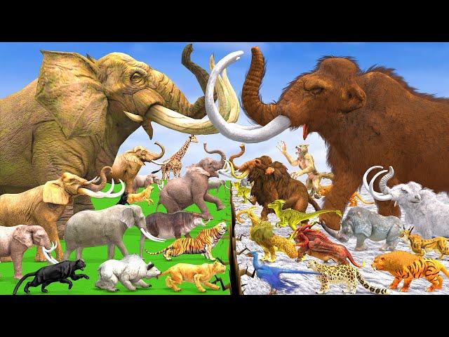 Prehistoric Animals Epic Battle Ice Age Animals vs Wild Animals - Animal Revolt Battle Simulator