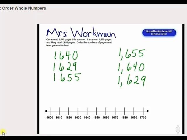 LEARN HOW TO ORDER WHOLE NUMBERS MATH LESSON the easy and fast way! McGraw Hill Math grade 4 kids