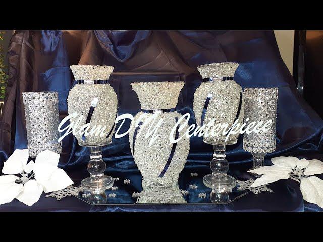 DIY Glam Dollar Tree #ModPodge Centerpiece Idea | Glam Elegant Winter Decor 2020