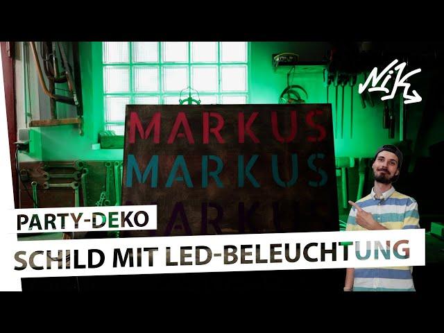 Coole Party-Deko basteln | Graffiti-Schild mit LED-Beleuchtung