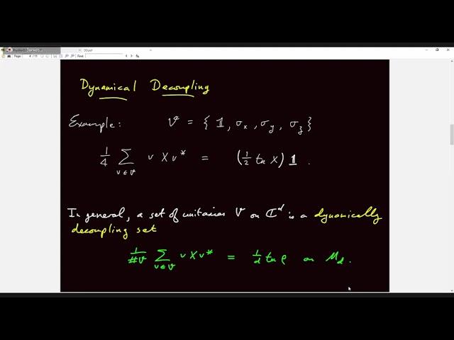 John Gough - Dynamical Decoupling & Quantum Dissipative Dynamics