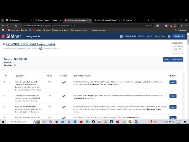 CGS2100 PowerPoint Exam   Lazar | CGS2100 Word 2021 Exam - Lazar | CGS2100 Access Exam - Lazar