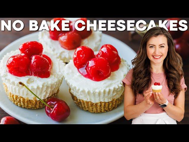 No Bake Mini Cheesecakes Recipe + Homemade Cherry Topping