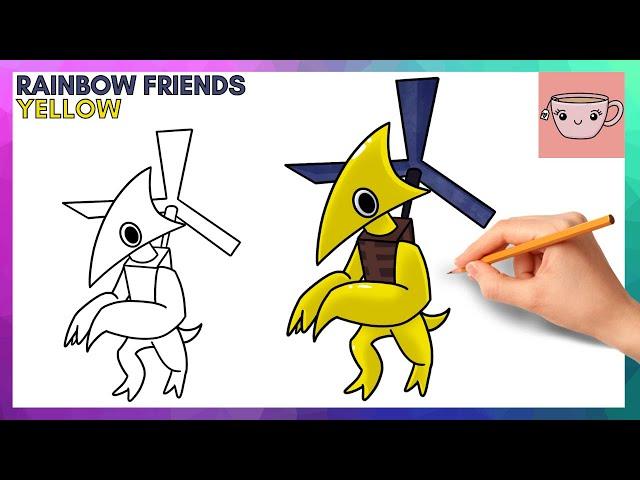 How To Draw Yellow - Rainbow Friends Chapter 2 | Easy Step By Step Drawing Tutorial