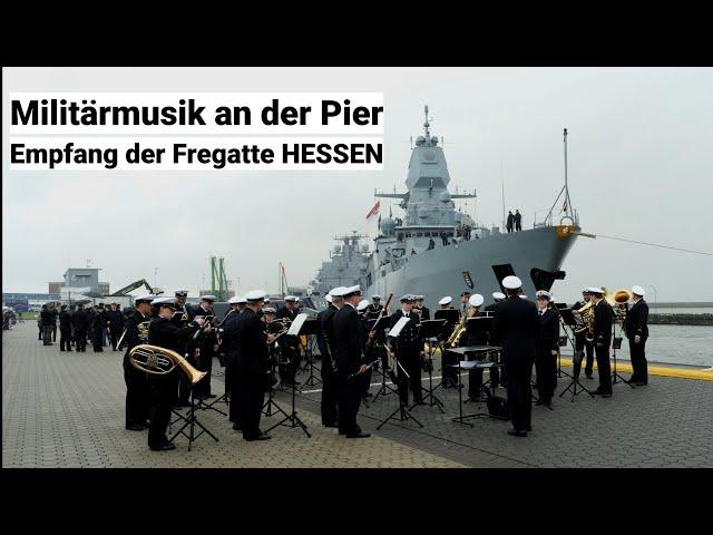 German Navy Band welcomes frigate with military music after combat mission in the Red Sea