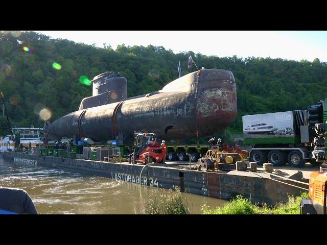 Das U-Boot U17 / Roll-off in Haßmersheim 4K Video