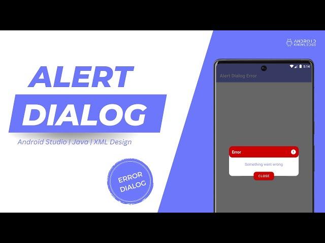 Create Custom Alert Dialog Box in Android Studio using Java | Android Studio Tutorial - Error Dialog