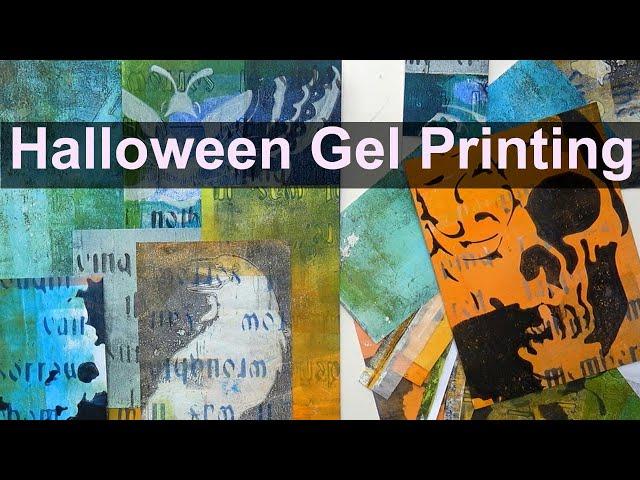 Halloween Gel Print Tag Book #gelprinting #halloween