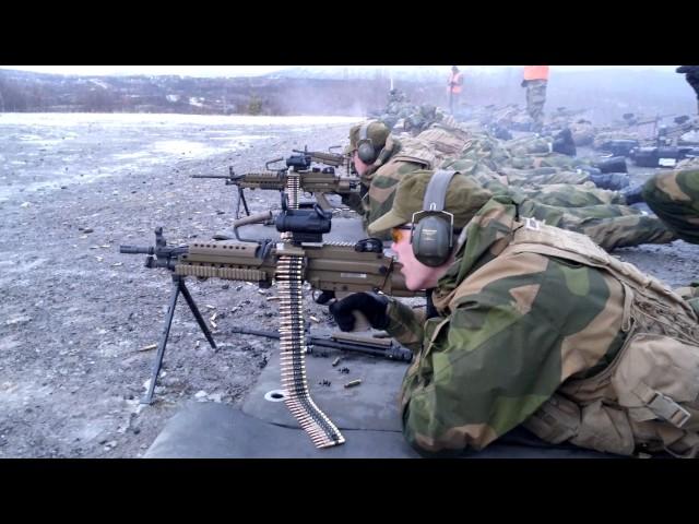 Firing the FN MINIMI (belt fed, with barrel swap)