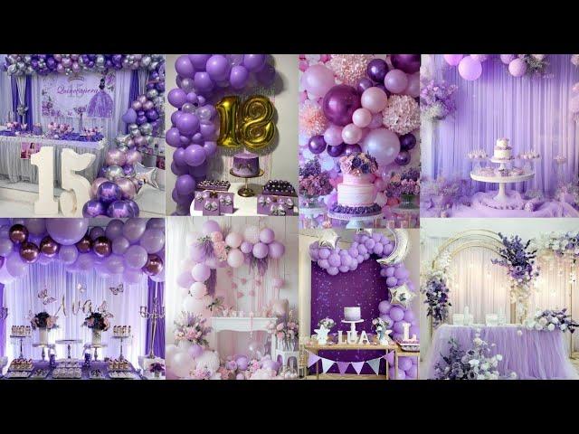 Birthday decoration ideas at home for girl/Simple Purple Birthday Decoration/Birthday Decoration