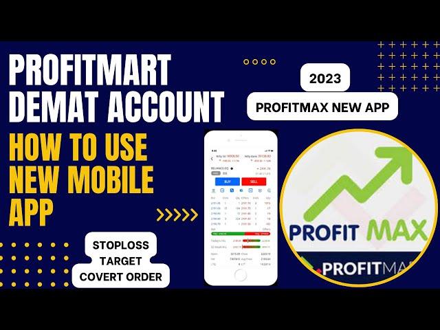 Profitmart New mobile App Profitmax Demo part - 2 | Stoploss and Target कैसे लगाए | Convert position