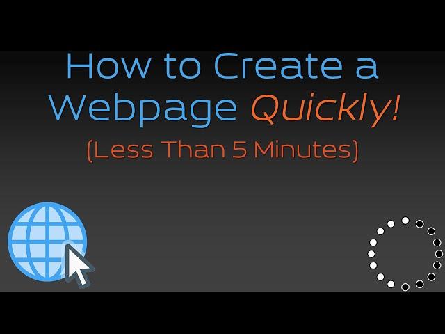 How to Create a Webpage in Under 5 Minutes! (Quick & Easy)