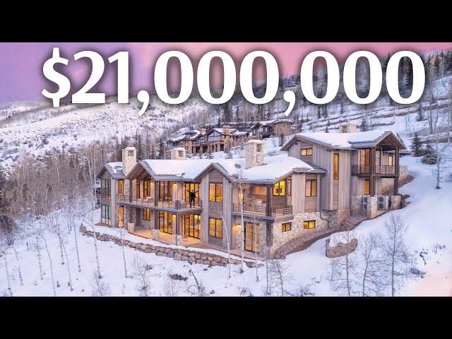 Inside a $21,000,000 Modern Colorado Mountainside Oasis | MEGA MANSION TOUR