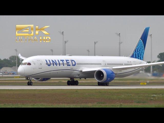 (4K) Boeing 787-10 Dreamliner from United Airlines N12010 departure Munich Airport MUC EDDM