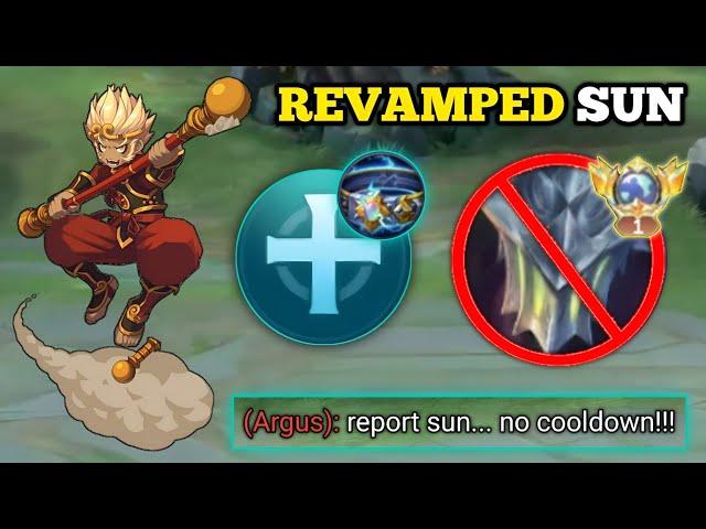 REVAMPED SUN DESTROY ARGUS IN EXP LANE!‼️ (100% broken!) | GLOBAL SUN BEST BUILD -MLBB