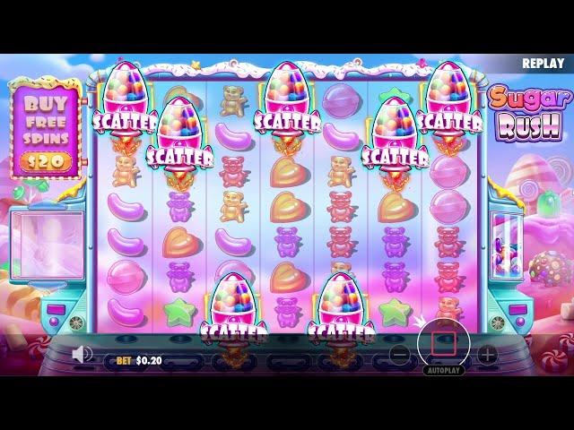 7 SCATTERS ON SUGAR RUSH PAYS INSANE (MEGA WIN)