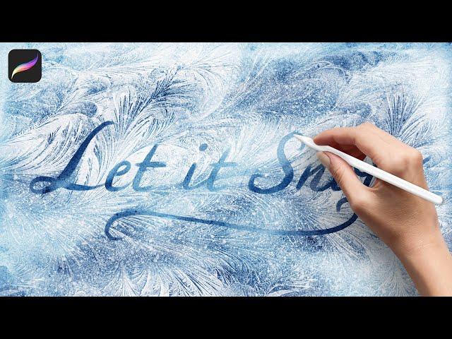 How to Create a Frosty Glass Texture in Procreate using Realistic Watercolor and Frosty Brushes ️