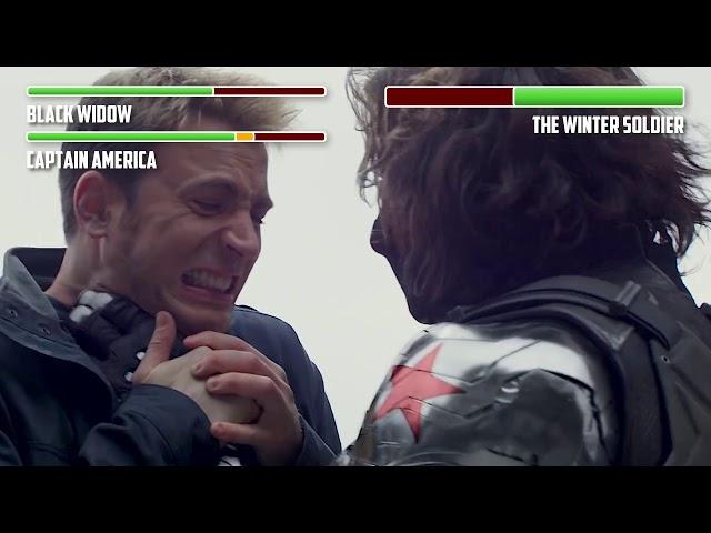 Black Widow and Captain America vs. The Winter Soldier WITH HEALTHBARS | HD | CA: TWS