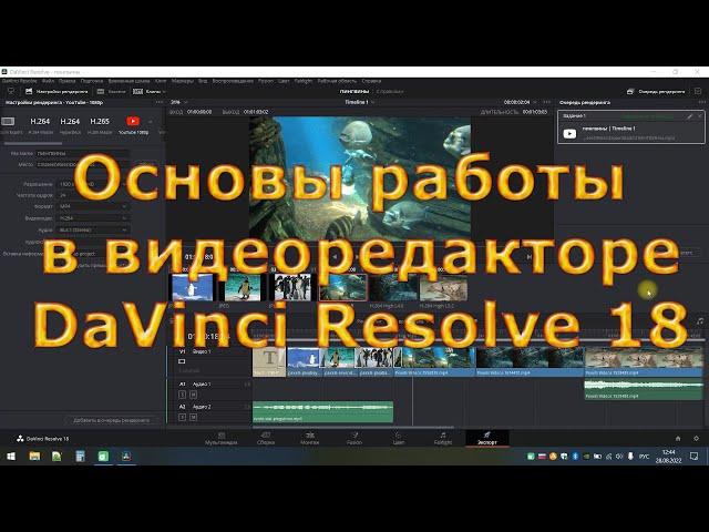 Урок 1 Основы работы с видеоредактором DaVinci Resolve 18