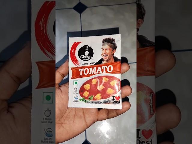 Ching's Tomato instant soup powder review in 8sec #food #soup #shorts #foodshorts