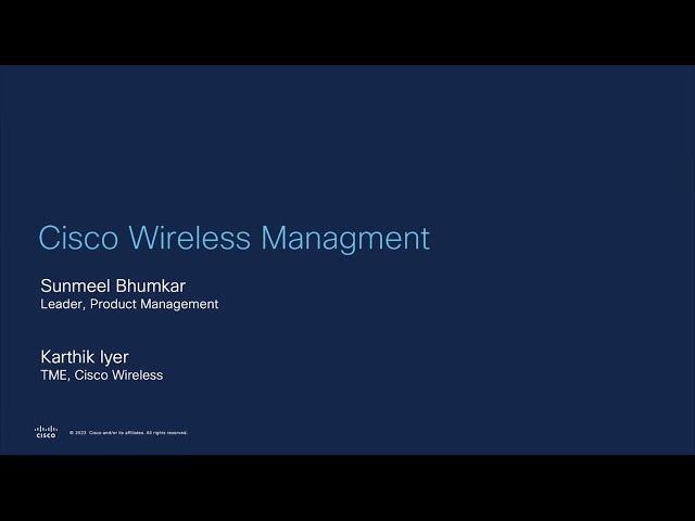 Cisco Wireless Management