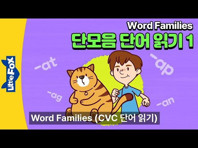 영어읽기 기초 #1 | 파닉스 동화 | Word Families | CVC words -at, -am, -an, -ad, -ap, -ag