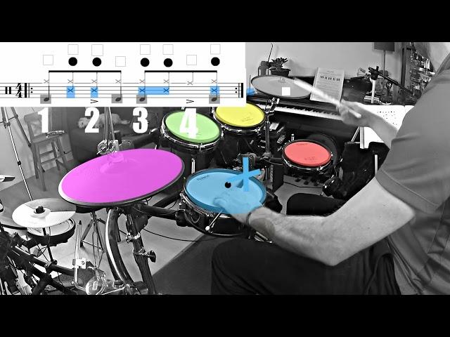 Rythme essentiel bossa nova apprendre la batterie en couleur drumming color débutant cours en ligne