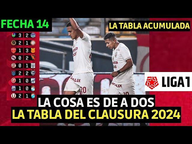 TABLA DE POSICIONES TORNEO CLAUSURA LIGA 1 2024 FECHA 14 Y TABLA ACUMULADA / TABLA LIGA 1 CLAUSURA