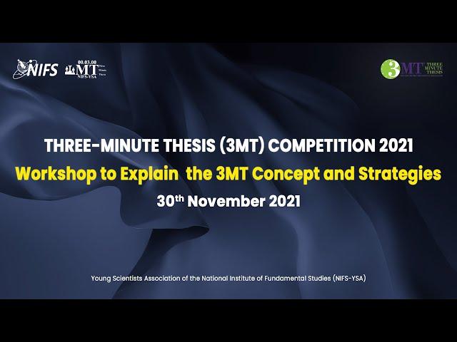 Online workshop on explaining the 3MT concept and strategies