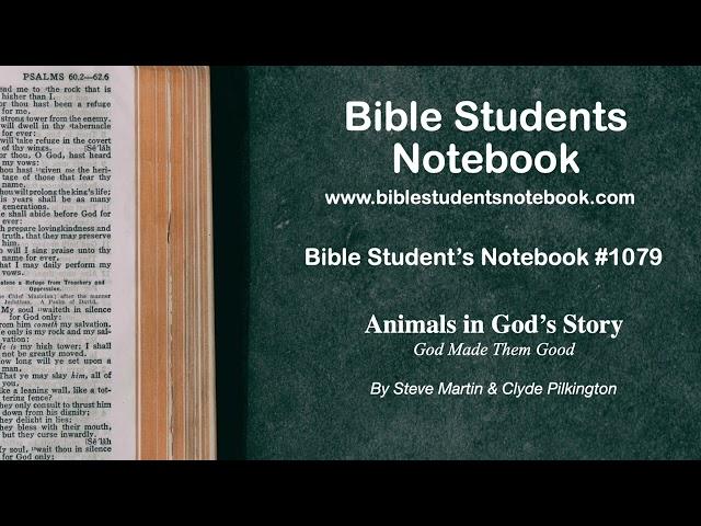 Animals in God's Story: God Made Them Good (Chapter 1) Steve Martin & Clyde Pilkington