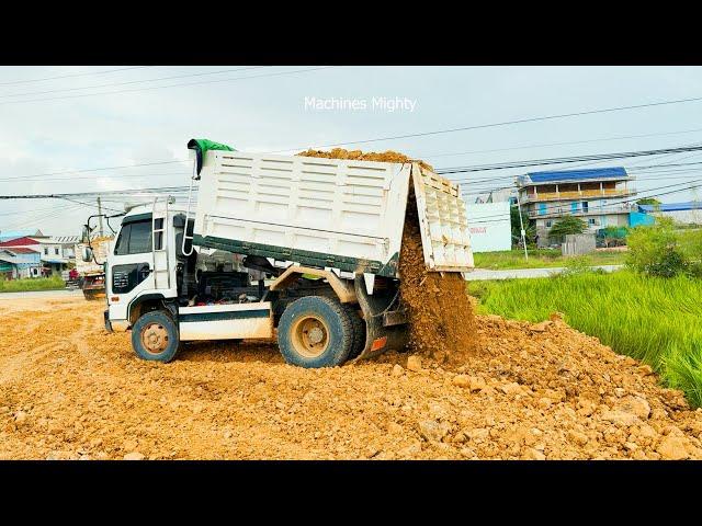 New update, Processing Filling Up The Land huge, By Transaction Bulldozer KOMATSU D31P, Dump truck