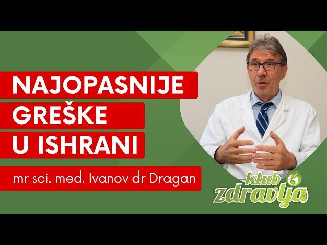 Najopasnije greške u ishrani - mr sci. med. Ivanov dr Dragan – internista nutricionista