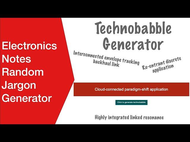 Electronics Notes Random Jargon / Gobbledegook Generator