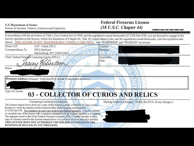 Type 03 Collector of Curios and Relics (C&R) Federal Firearms License (FFL) How To