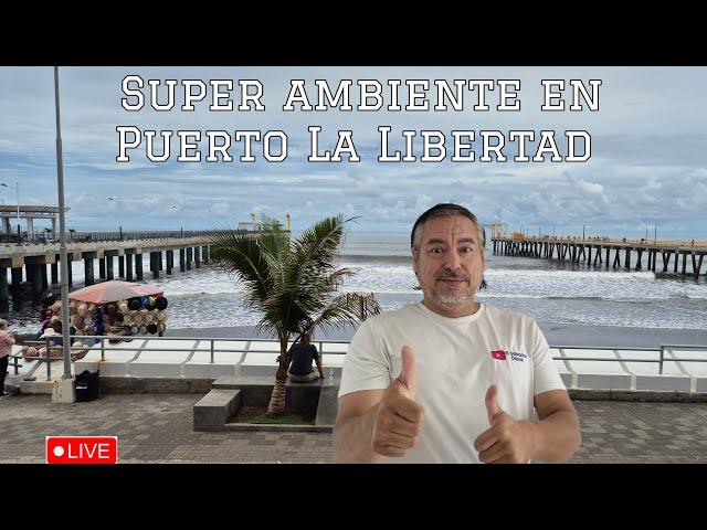 En vivo, Super ambiente en Puerto de La Libertad #elsalvador