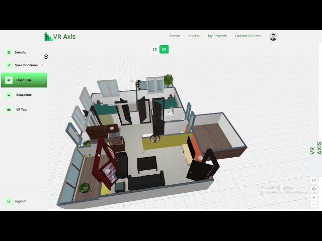 Fastest 2D floor plan to 3D floor plan and tour conversion. AI recognition and rendering