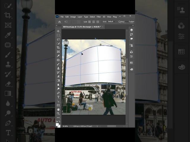 How To Create Curved Billboard Mockup || Photoshop Tutorial #shorts