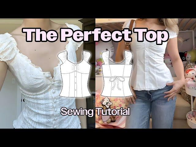 Sew a Cute Fitted Babydoll Blouse | Easy Coquette Top Sewing Tutorial₊˚ ・₊