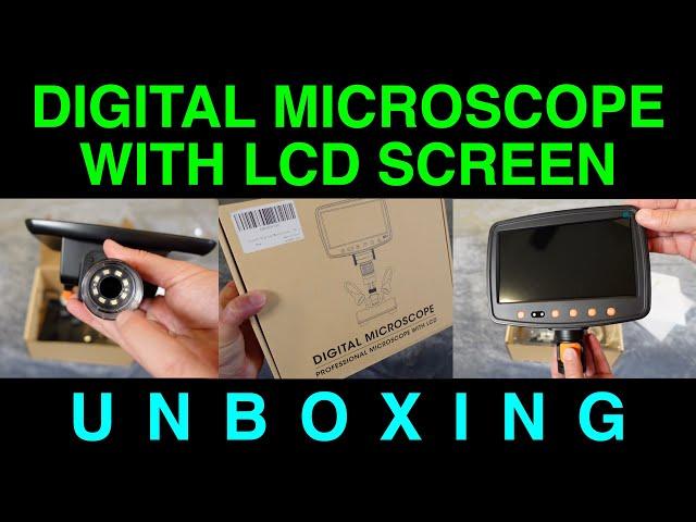 Unboxing 1200X Digital Microscope 7in LCD Screen LED Lights HDMI Out by Anykit