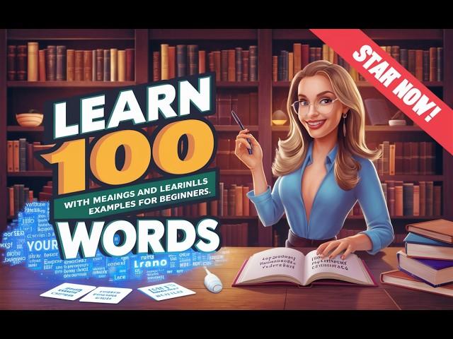 Learn 100 Words with Meanings and Examples for Beginners.