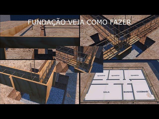 Fundação - Veja como fazer o Gabarito, Sapata e Baldrame ou Alicerce de uma casa