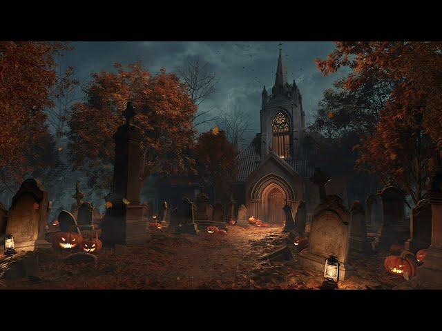 Halloween Spooky Graveyard Ambience - Haunted Night | Scary Halloween Music